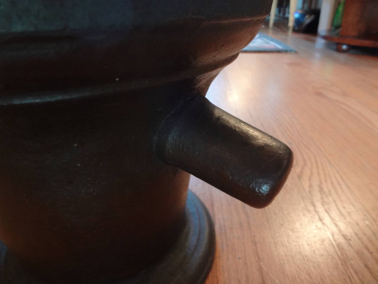 Large Antique French Iron Mortar and Pestle at 1stDibs