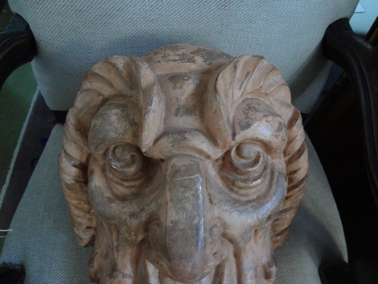 Early 20th Century French Baroque Grotesque Terra Cotta Bust Sculpture, Circa. 1920