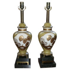 PAIR OF ITALIAN ASIAN INSPIRED LAMPS