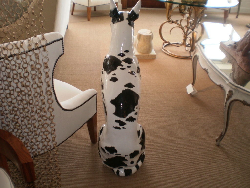 Late 20th Century ITALIAN GLAZED TERRA COTTA GREAT DANE