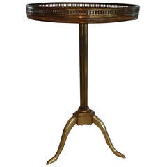 French Louis XVI Style Bronze Gueridon with Marble Top