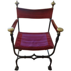 19th Century Italian Iron Savonarola Chair