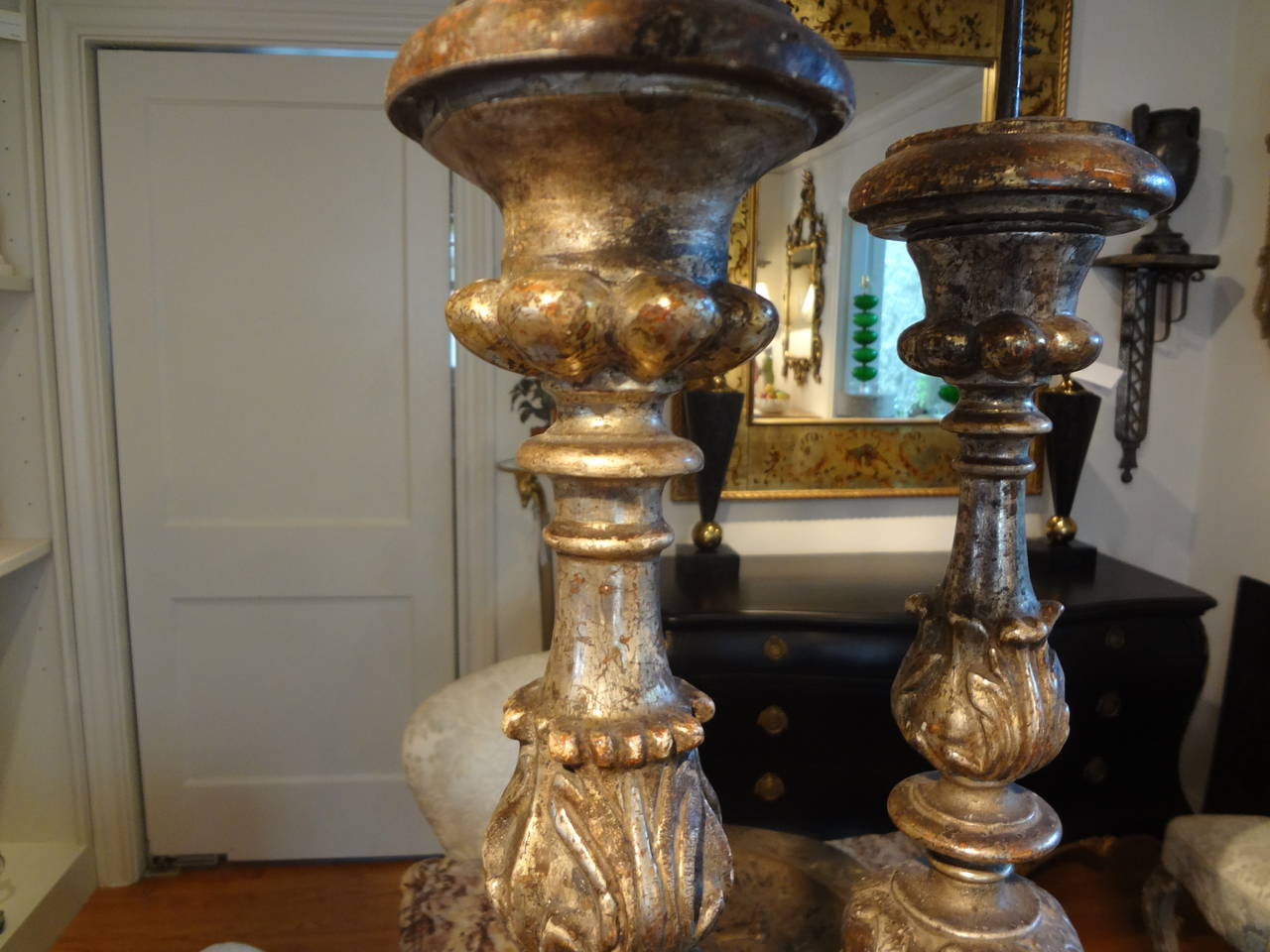 18th Century Italian Silver Gilt Prickets or Altar Sticks 4