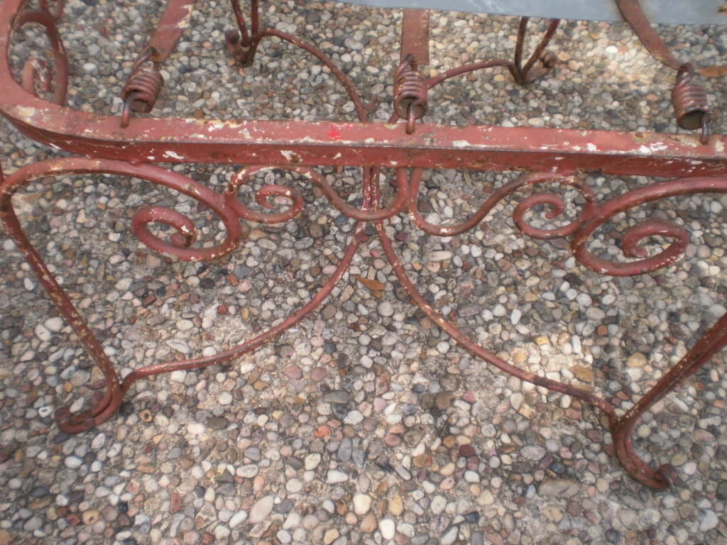 PAIR OF FRENCH WROUGHT IRON GARDEN CHAIRS 1