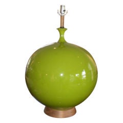 Monumental Mid-Century Modern Lime Green Lamp