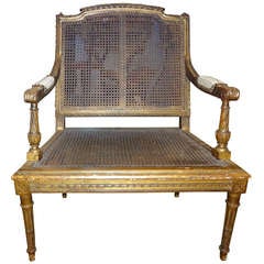 19th Century French Louis XVI Style Gilt Wood Children's Chair 1