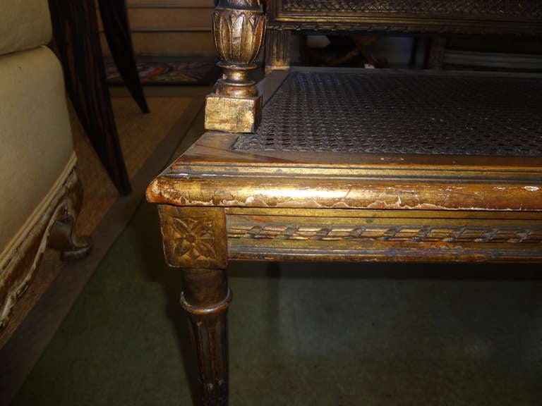 19th Century French Louis XVI Style Giltwood Children's Chair In Good Condition For Sale In Houston, TX