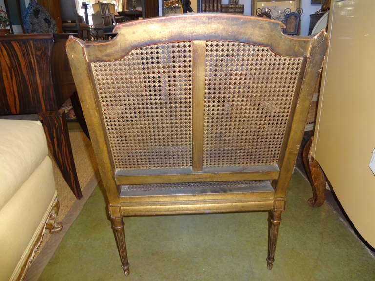 19th Century French Louis XVI Style Giltwood Children's Chair For Sale 5