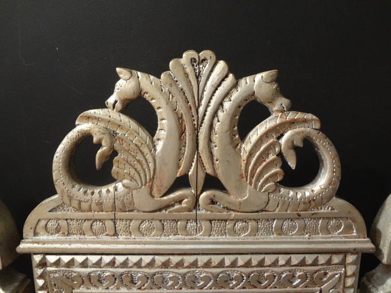 Baroque Banc hippocampe de grotte vénitienne en argent et en vermeil du XIXe siècle en vente