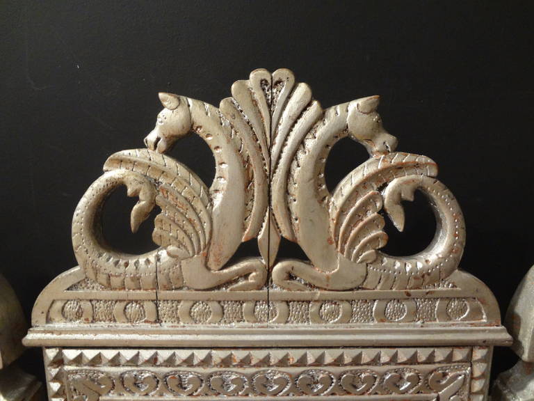 Baroque 19th Century Venetian Silver Gilt Grotto Seahorse Bench For Sale