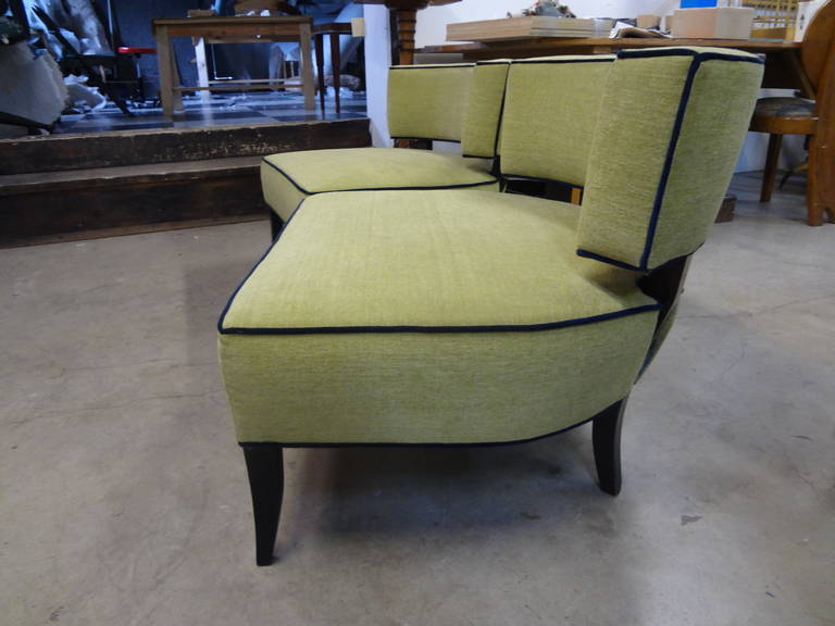 Pair of Mid-Century Modern James Mont Style Lounge Chairs In Good Condition For Sale In Houston, TX