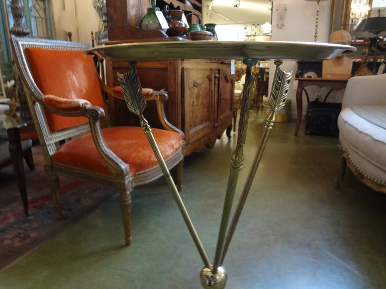 Italian Neoclassical Brass Arrow Tray Table 4