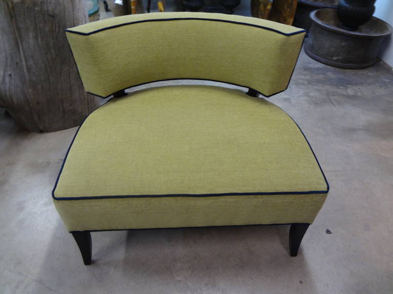 Pair of Mid-Century Modern James Mont Style Lounge Chairs For Sale 1