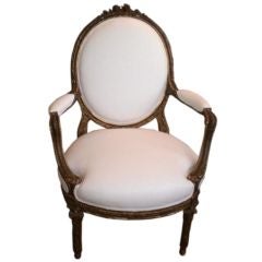 19TH CENTURY FRENCH LOUIS XV STYLE ARMCHAIR/FAUTEUIL