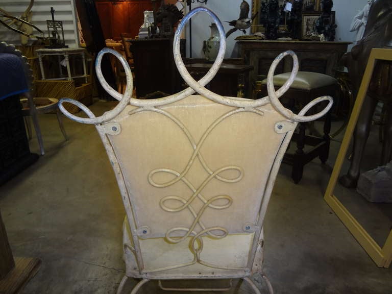 Wrought Iron French Art Deco Chair by Rene Prou