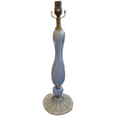 Periwinkle Blue Murano Glass Lamp