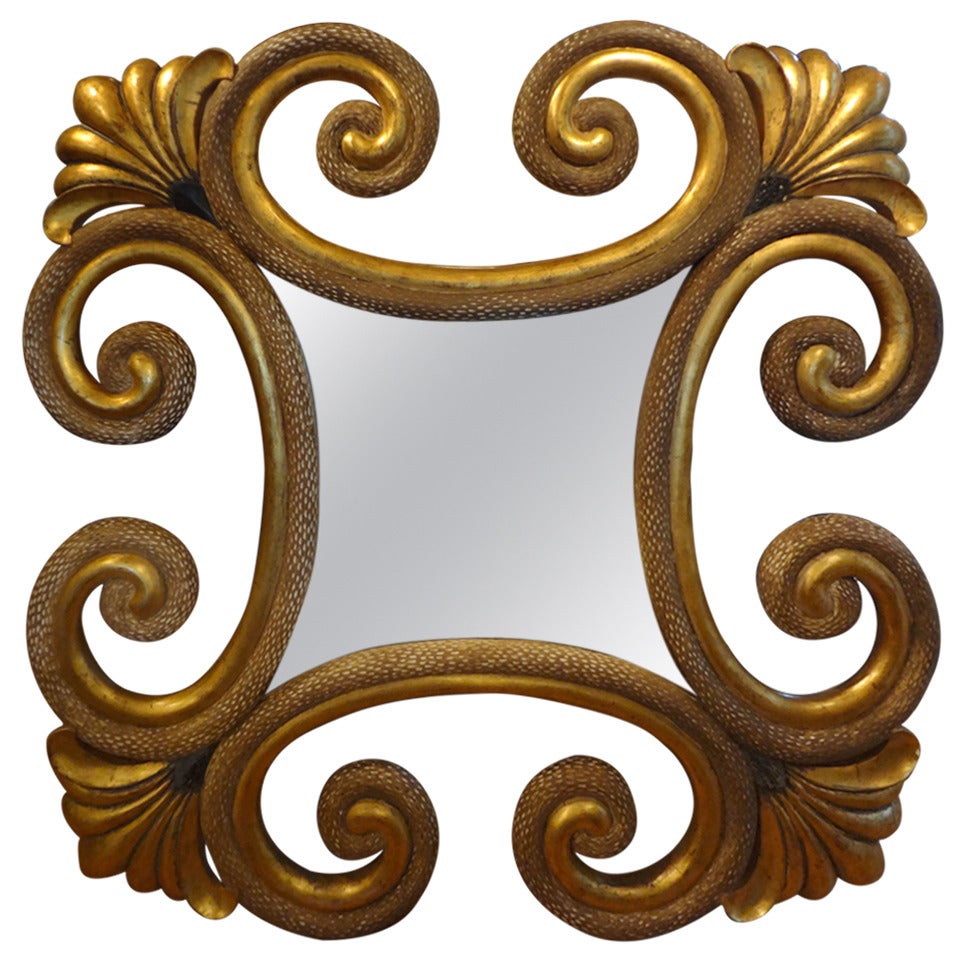 Stunning Italian Carved gilt wood Mirror