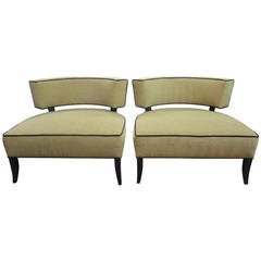 Pair Of Mid Century Modern James Mont Style Lounge Chairs 4
