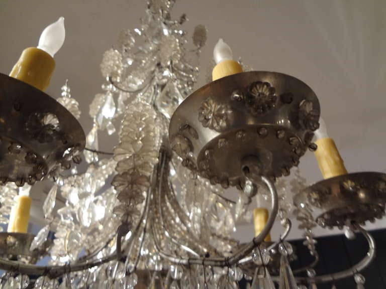 French Baguès Eight-Light Beaded and Crystal Chandelier 2