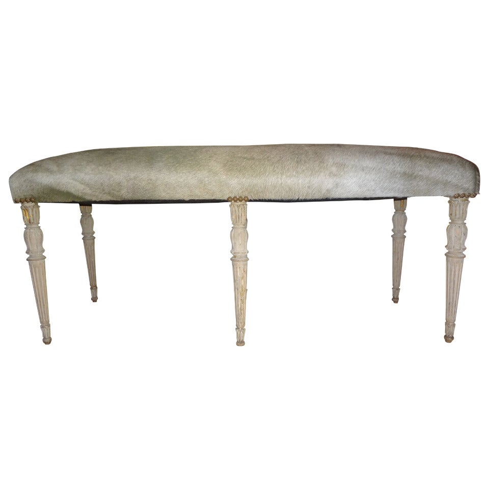 French Louis XVI Style Painted Banquette