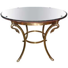 Italian Polished Brass Swan Center Table