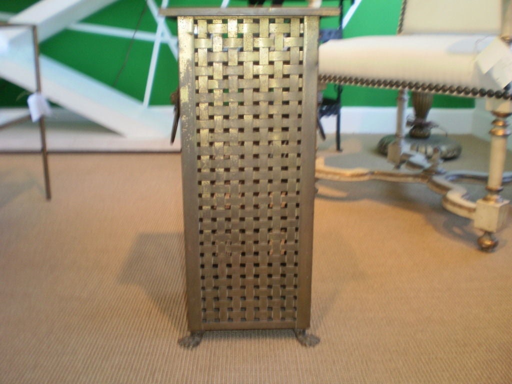 ITALIAN WOVEN BRASS UMBRELLA STAND
