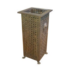 ITALIAN WOVEN BRASS UMBRELLA STAND