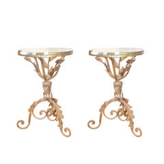ITALIAN GILT METAL TABLE WITH GLASS TOP