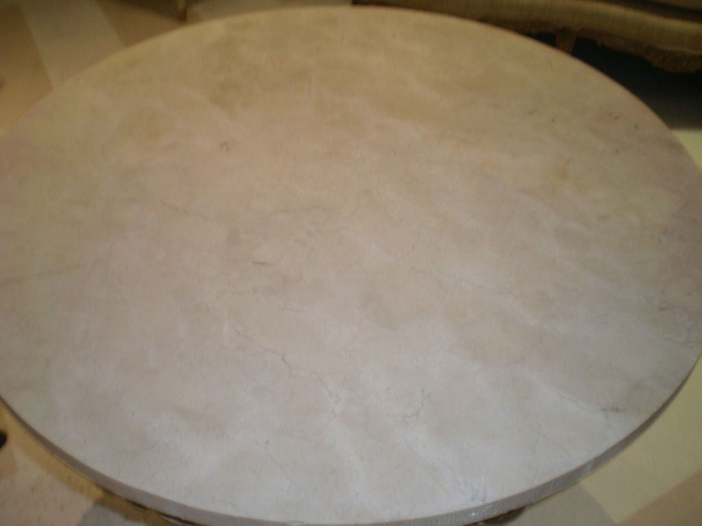 20th Century FRENCH GARDEN TABLE WITH MARBLE TOP