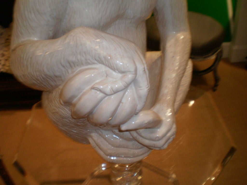 Glazed GLAZED ITALIAN TERRA COTTA MONKEY
