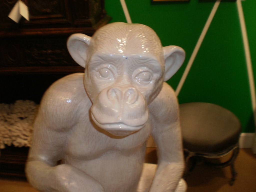 GLAZED ITALIAN TERRA COTTA MONKEY 1