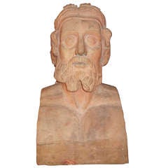Monumental 19th Century French Terra Cotta Bust Of A Classical Greek 6