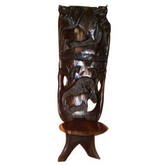 Vintage Carved African Chair