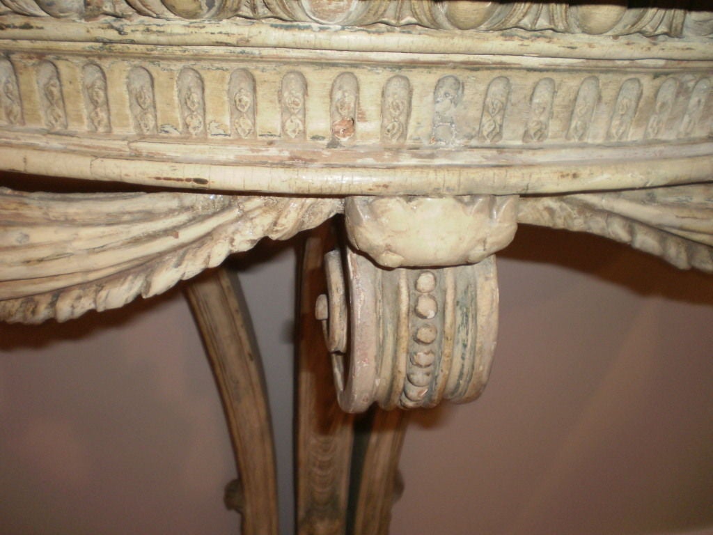 EARLY 19TH CENTURY VENETIAN CONSOLE WITH MARBLE TOP