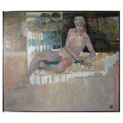 NUDE OIL PAINTING ON CANVAS BY LAU CHUN