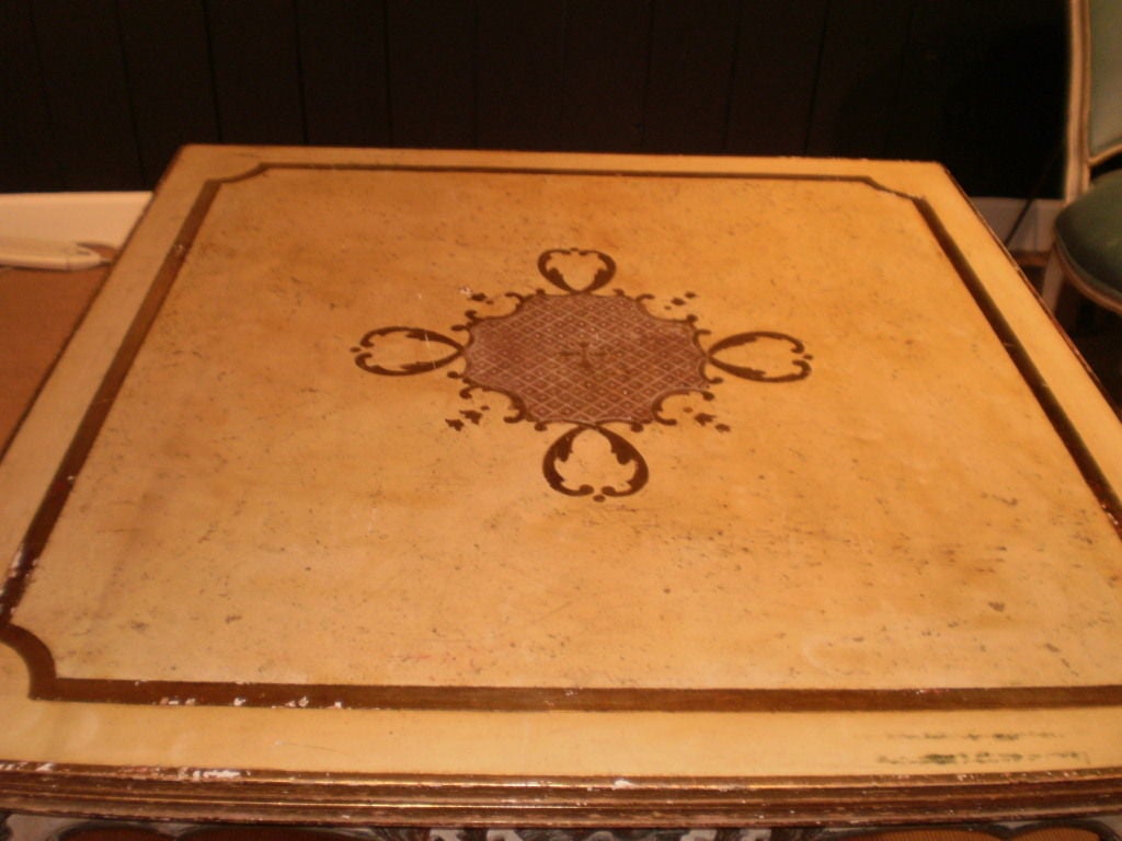 Italian Painted and Gilt Louis XV Style Dining or Game Table In Good Condition In Houston, TX