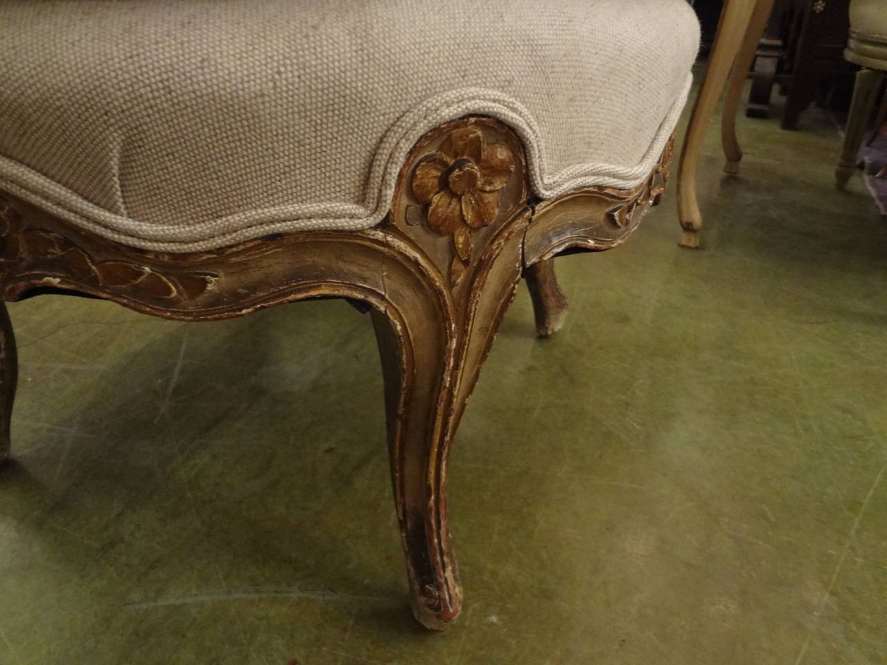Wood 19th Century French Louis XV Style Ottoman