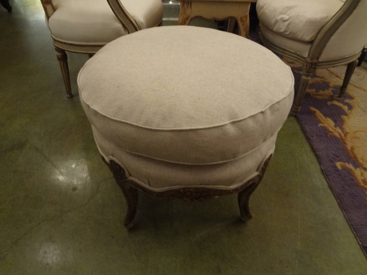 Lovely French Louis XV style Pouf/stool/Tabouret from the 19th century,
newly upholstered in linen.

Please click KIRBY ANTIQUES logo below to view additional pieces from our vast inventory.