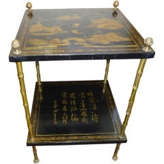 FRENCH BRONZE AND LACQUERED GUERIDON