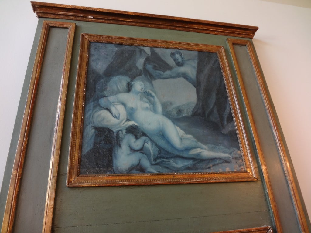 Canvas 19th Century French Louis XVI Style Grisaille Trumeau For Sale