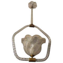 Venini Style Murano Glass and Bronze Lantern 12