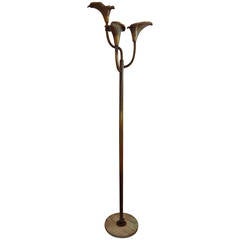 Italian Bronze and Marble Floor Lamp