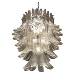 ITALIAN BAROVIER MURANO GLASS "FEATHERS" CHANDELIER