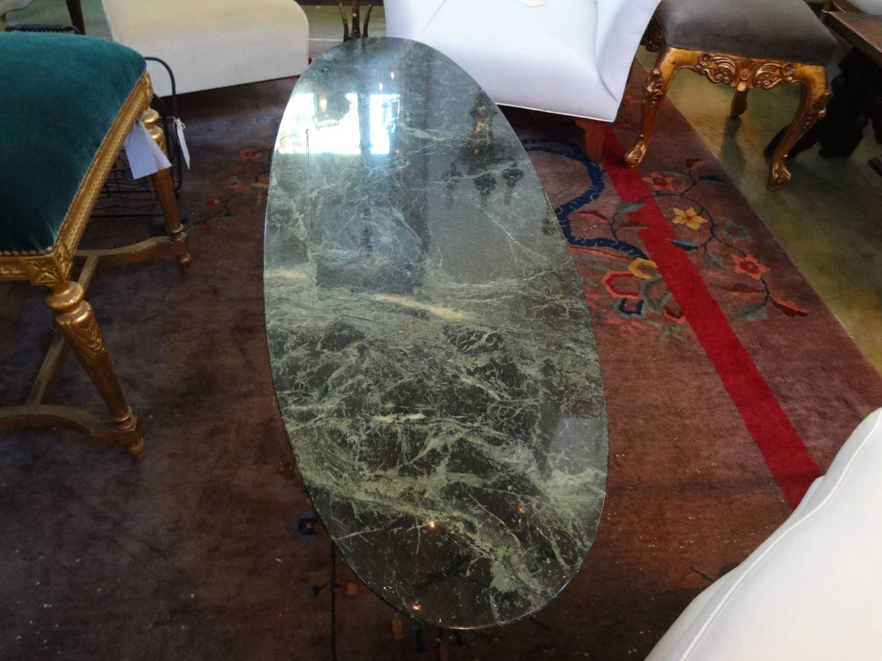 20th Century Italian Gio Ponti Inspired Neoclassical Bronze and Marble Cocktail Table
