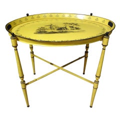 Italian Neoclassical Style Tole Tray Table 7