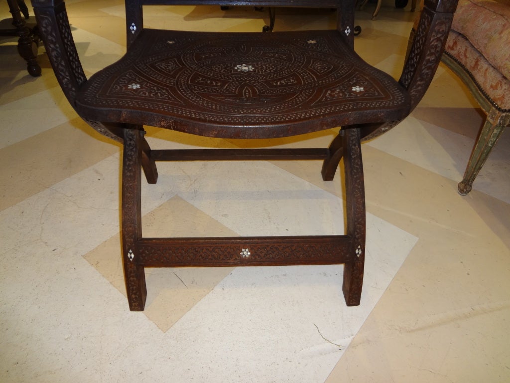 MOROCCAN OR SYRIAN INLAID ARM CHAIR 3