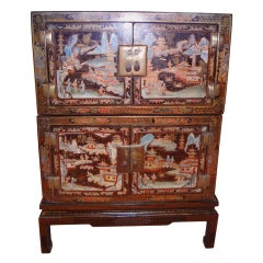 Antique CHINESE EXPORT CABINET ON STAND