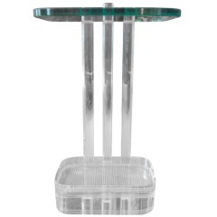 ITALIAN ACRYLIC TABLE WITH GLASS TOP