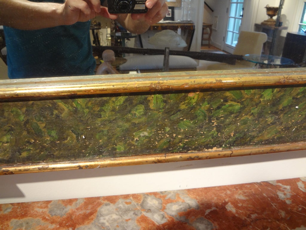 Fine XIX secolo Antique Mirror in stile neoclassico italiano in finto marmo e legno dorato in vendita