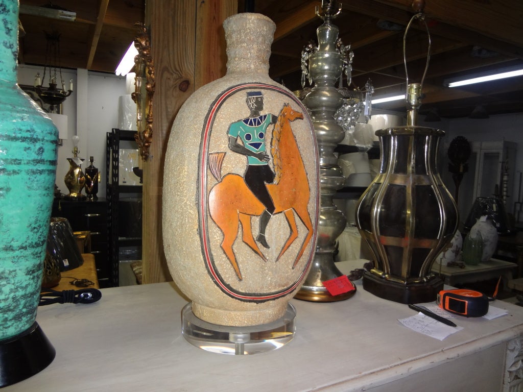 MONUMENTAL ITALIAN POTTERY LAMP